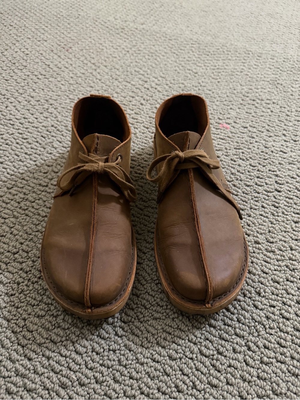 Clarks Brown Leather Lace-Up Boots